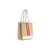 Coach Dempsey 30 Monogram Stripe Logo Accent Fabric And Leather Tote Bag Women tote Khaki Light-Pink 1917-IMSWZ