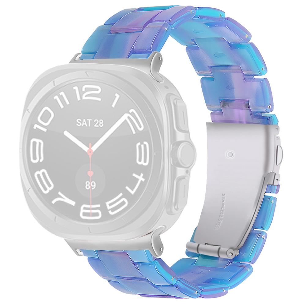 For Samsung Galaxy Watch Ultra 47mm Waterproof Resin Acrylic Watch Strap Buckle Design Wrist Band