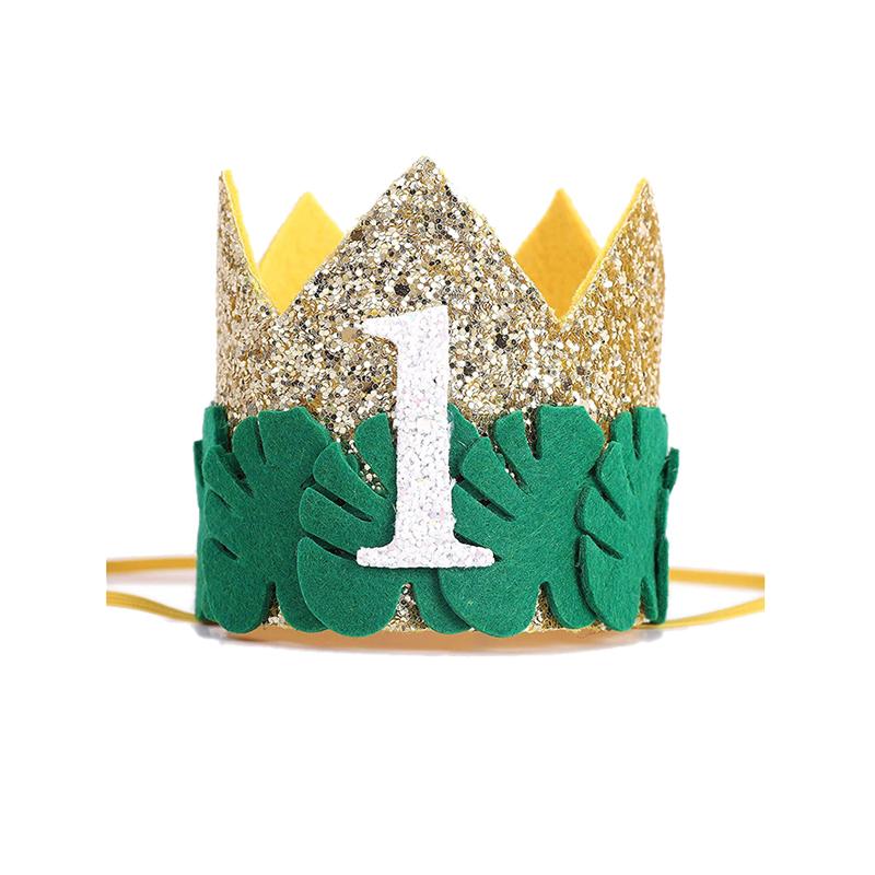 1st Birthday Party Decor Hat Kids 1 2 3 Year Happy Birthday Boy Girl First Birthday Party Baby Shower Decor Pink Kids Crown Hat