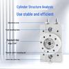 MSQB Series Rotary Actuator: 0-180° Adjustable Angle with Multiple Mounting Holes and Buffering