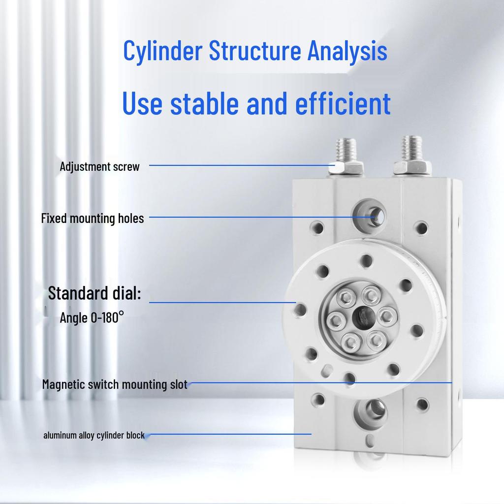 MSQB Series Rotary Actuator: 0-180° Adjustable Angle with Multiple Mounting Holes and Buffering