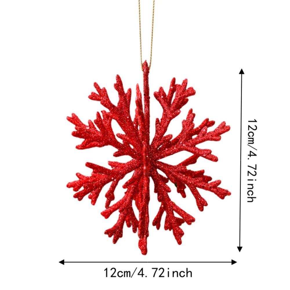 Glitter Finish Snowflake Hanging Ornament 3D Design Glitter Snowflake Decoration Home Decor