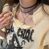 Leather crystal cross pendant, three-layer necklace, light luxury high-end clavicle chain, fashionable niche design neck chain.