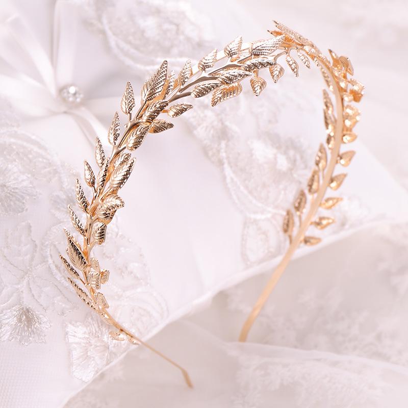 Gold Color Leaf Crown Tiara Headband For Women Bride Party Bridal Wedding Hair Accessories Jewelry Headband Crown Tiara Gift