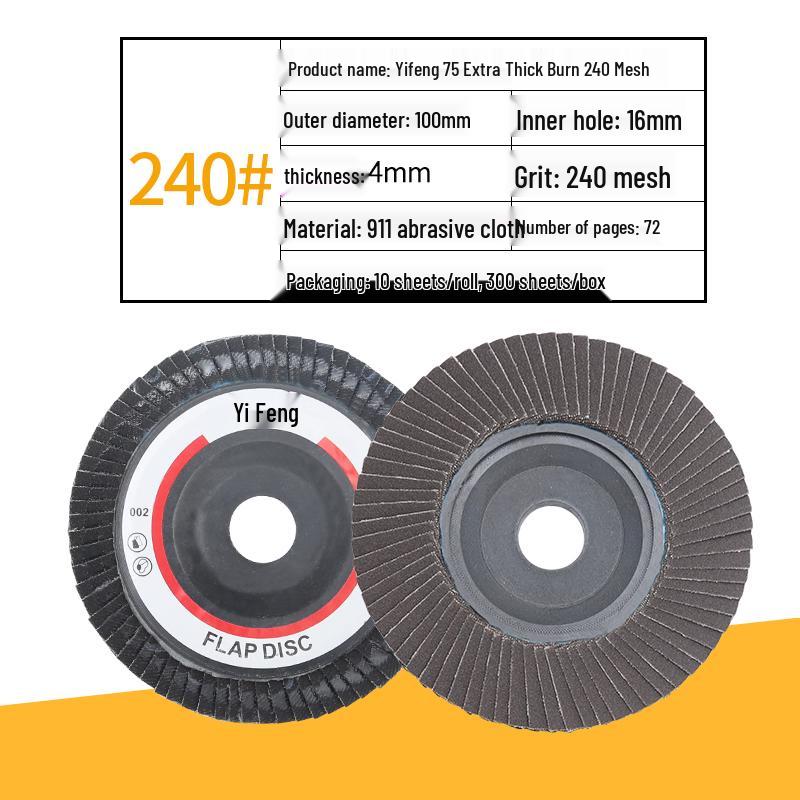Yi Feng Thickened Stainless Steel Flap Disc, Angle Grinder Polishing Disc for Woodworking, 100 Grit Sandpaper Flap Wheel.