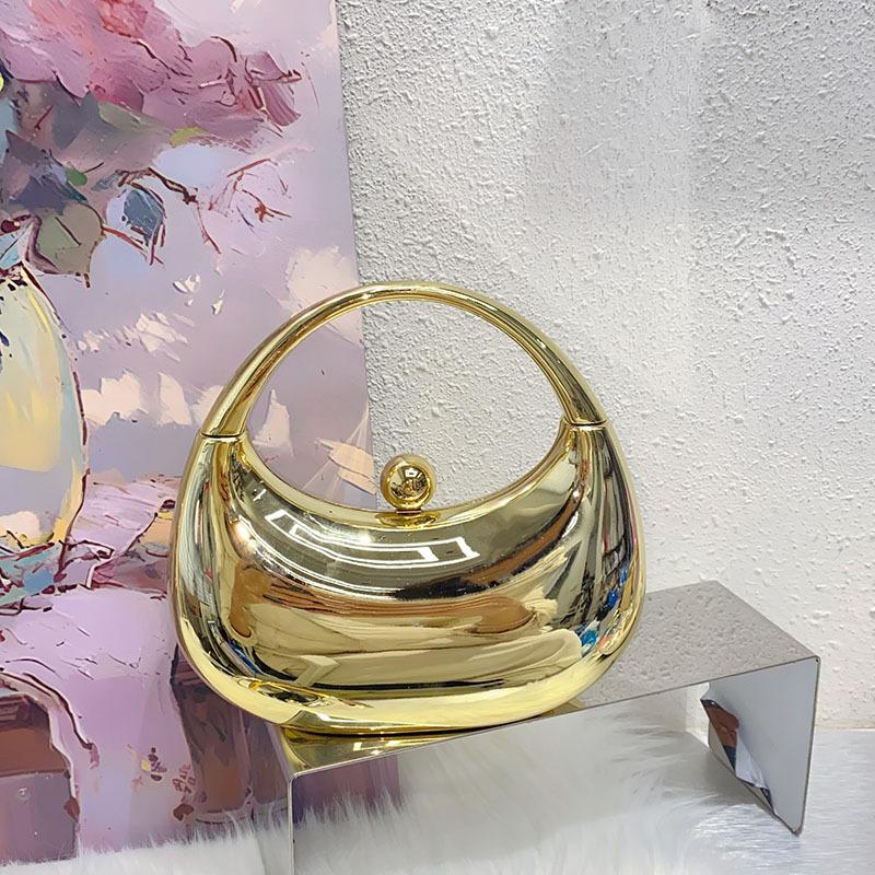Luxury Brand Evening Clutch Acrylic Shell Bag Ladies Handbag Fashion Shoulder Bag Half-moon Design Wedding Purse Party Handbag