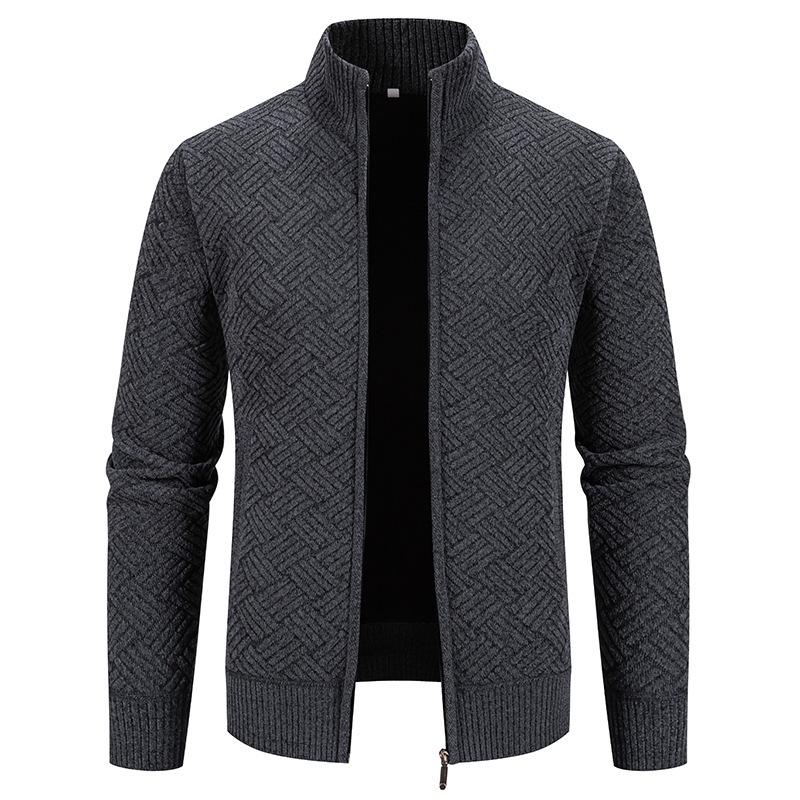 2025 Autumn and Winter New Men's Fashionable Casual Stand-up Collar Sweater Coat Jacket