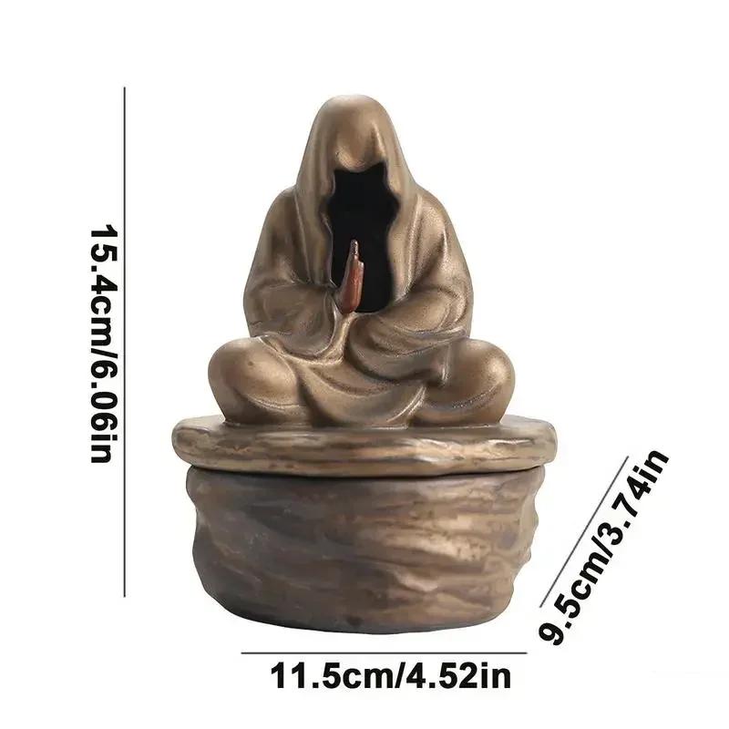 1 Stück Formloser Buddha Meditation Keramik Mönch Räucherhalter Brenner Haus Wohnzimmer Garten Teeraum Yogaraum Zen Dekoration