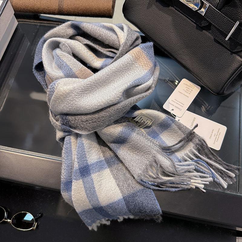 

Pure Cashmere Scarf For Women High-End Classic Lattice Long Winter Warm Pashmina Blanket Shawl Wrap Fashion Scarves One Size