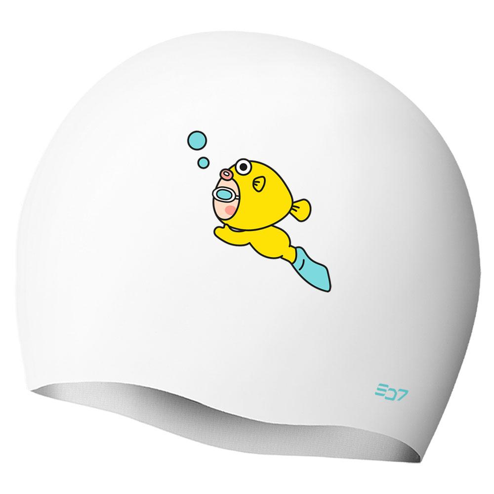 Eseudisebeun Silicone Swim Cap Fly Pinbo-White