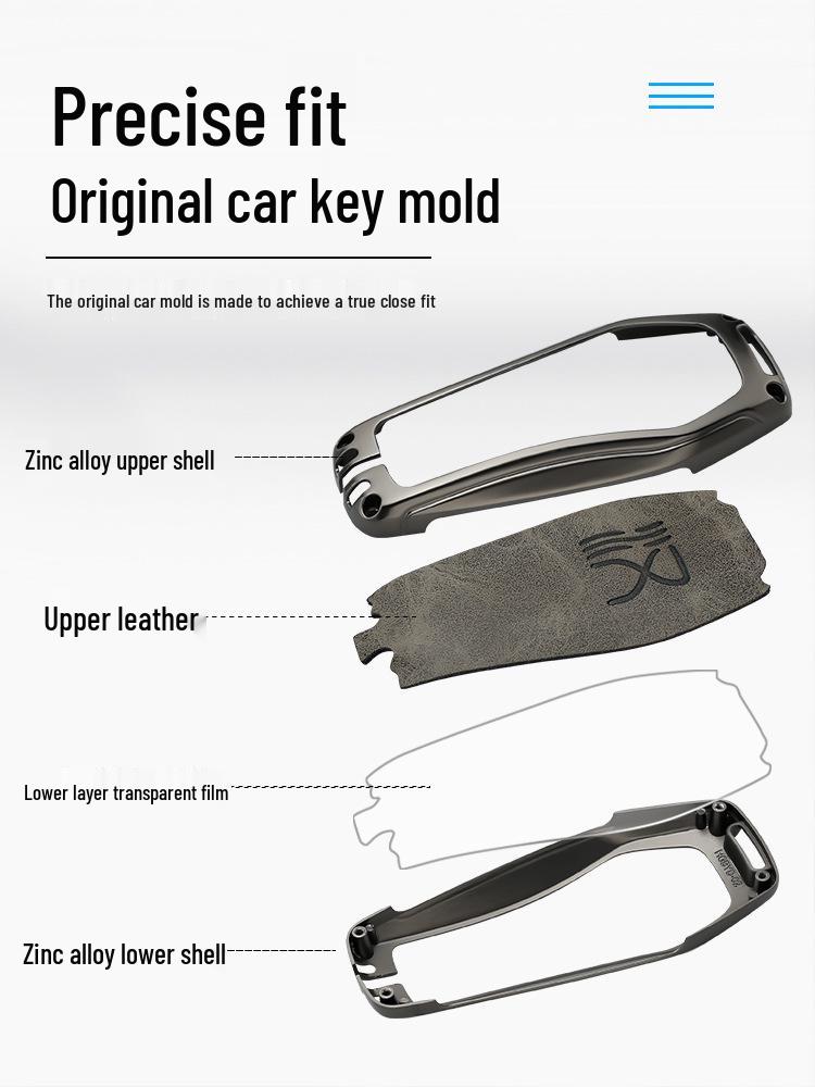 BYD Han Key Case for DMI 2022 Model - Men's EV Qianshan Cui Genesis Edition Key Shell with Buckle