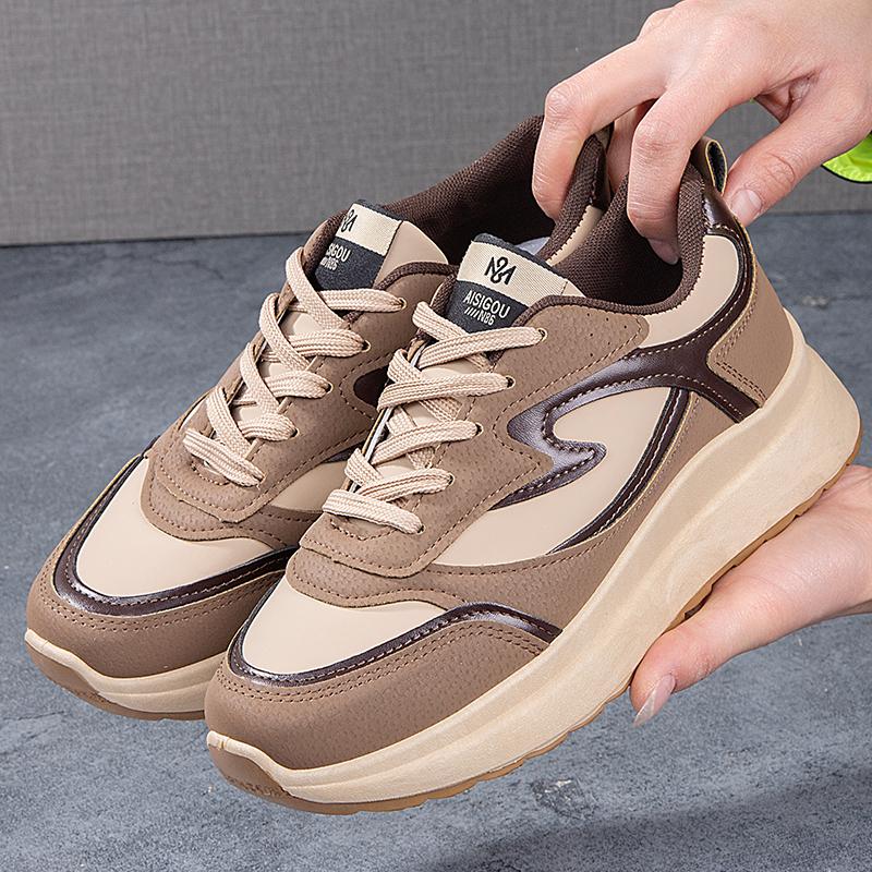 

Мода 2024 женские кроссовки Forrest Gump Shoes Простые универсальные удобные мягкие нескользящие повседневные кроссовки на толстой подошве для женщин 40 хаки