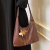 Solid Color Fashion Underarm Bag 2025 New Retro Tote Bag Korean Version Casual Commuting Large Capacity Shoulder Bag