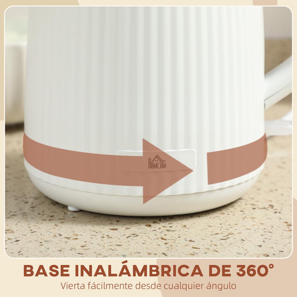 Electric Kettle 1.7L 2200W with Removable Anti-Scale Filter Automatic Shut-off 360 degrees Swivel Base Cream