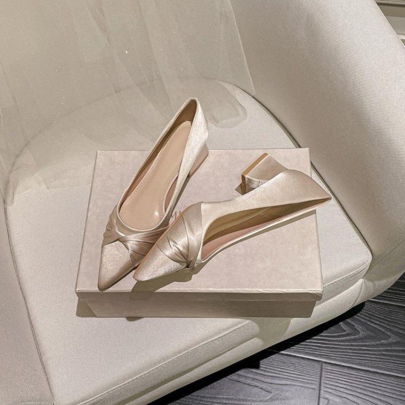 French Style High Heels Women s New Fall Thin Heel Pointed Toe Single Shoes Versatile New Ceremony Shoes Dress Shoes Pumps 34