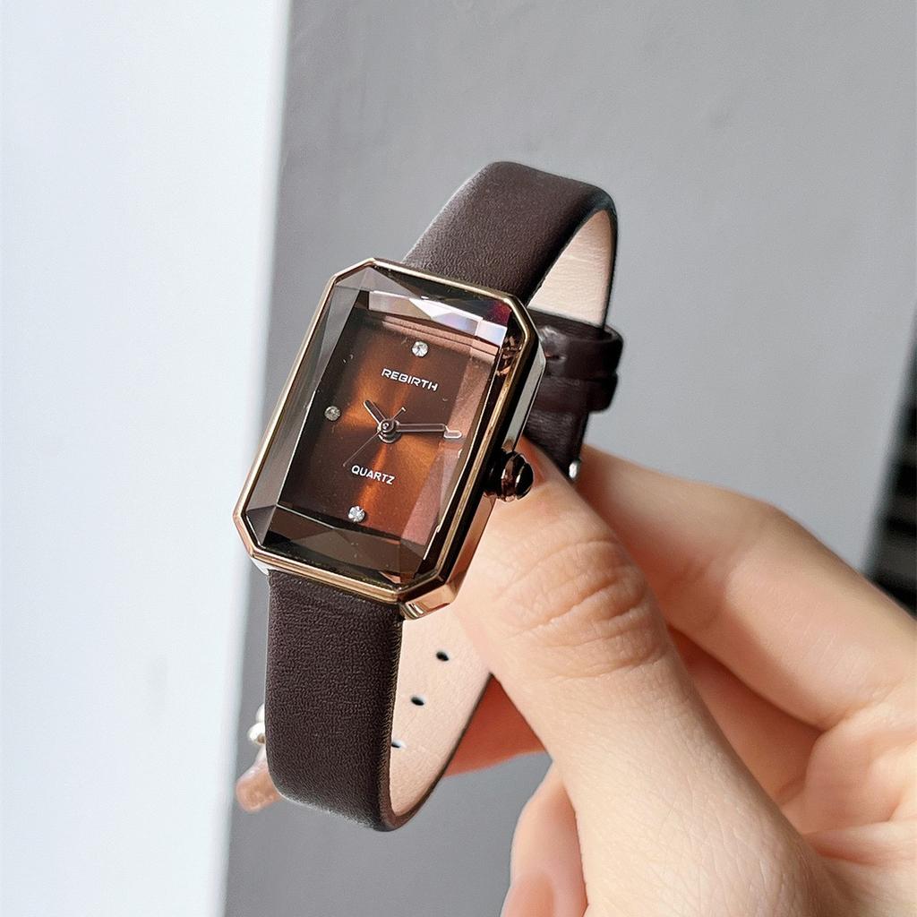 Rectangle Watch Women's New Light Luxury Diamond-encrusted Fashion Rhombus Belt Women's Watch