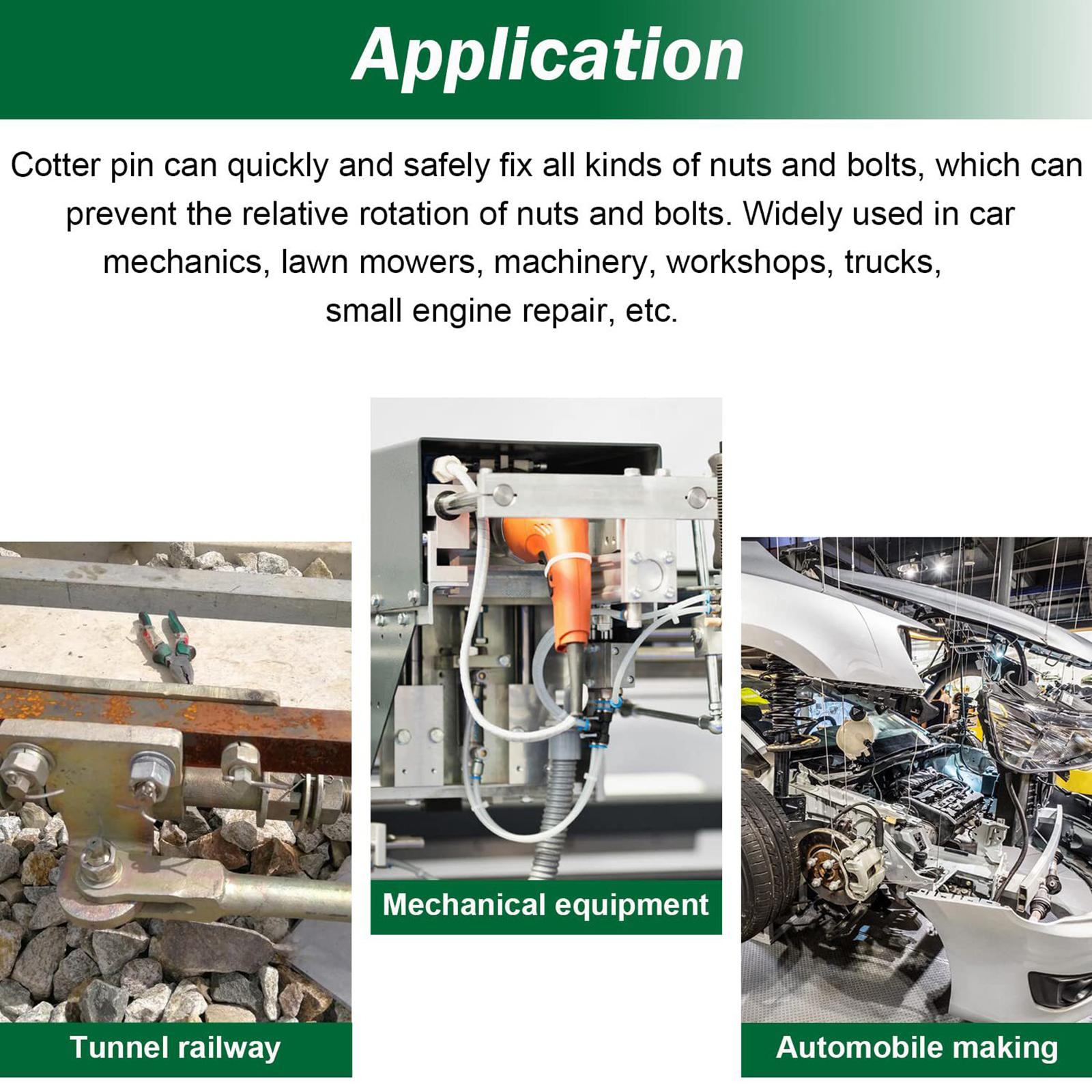 

160 шт., набор шплинтов с ассортиментной коробкой, набор безопасных шплинтов из нержавеющей стали, 6 разных размеров для автомобильного сада