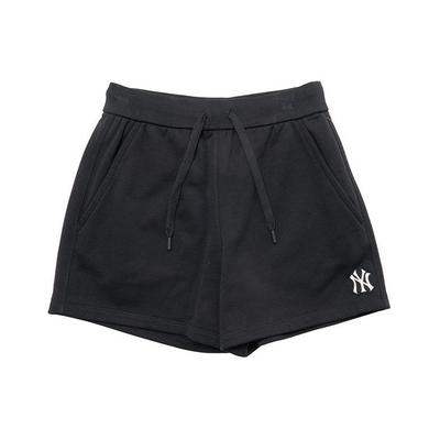 MLB New York Yankees Solid Color Lace-Up Loose Casual Shorts Women Shorts Black 3FSPB0143-50BKS