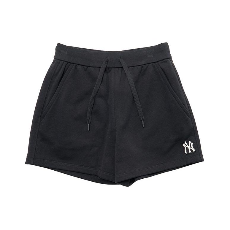 MLB New York Yankees Solid Color Lace-Up Loose Casual Shorts Women Shorts Black 3FSPB0143-50BKS