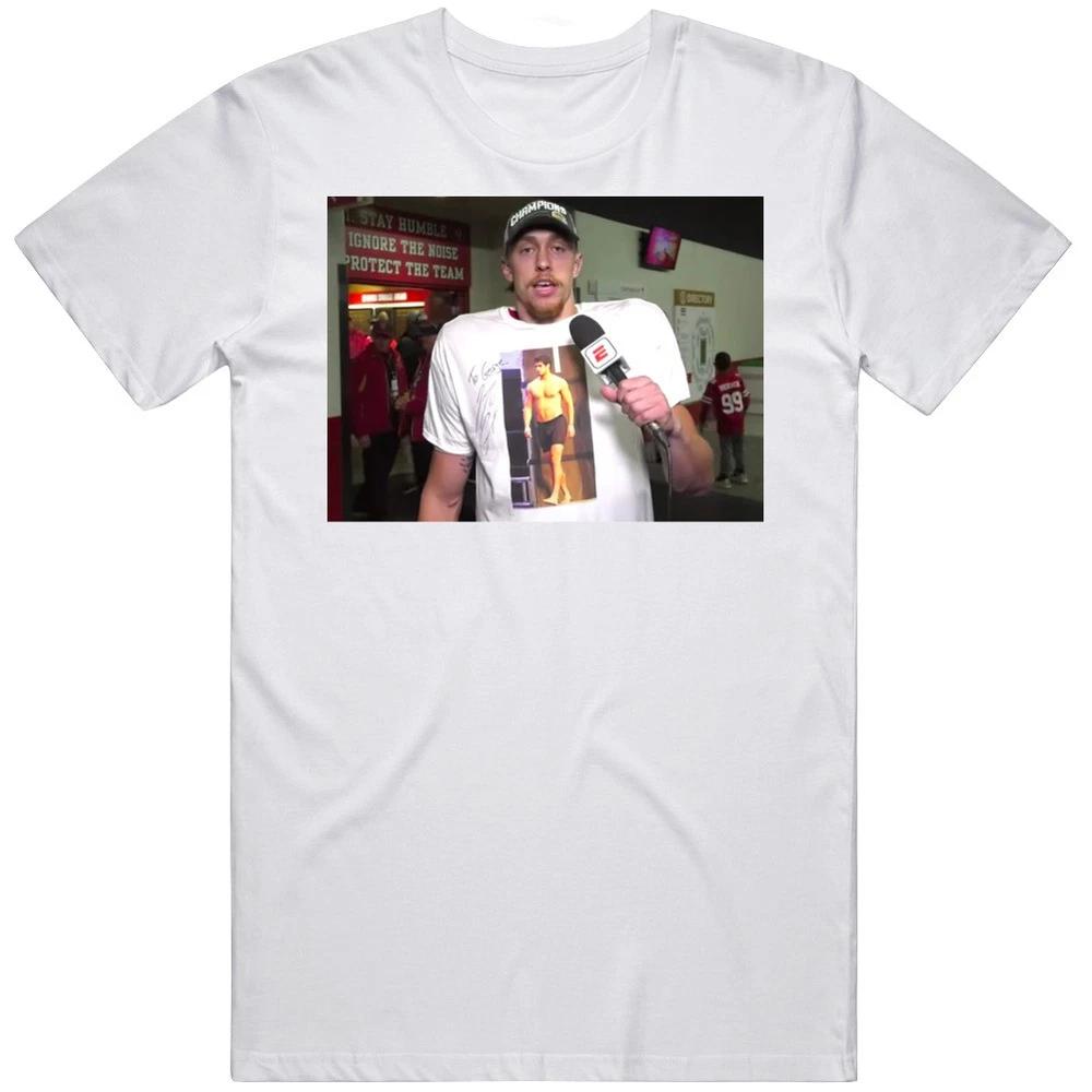 George Kittle Wearing Topless Jimmy Garoppolo San Francisco Football T Shirt S