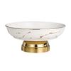 Imitation Marble Ceramic High-footed Fruit Plate Light Luxury Home Living Room Desktop Snack Dessert Plate Creative Tableware