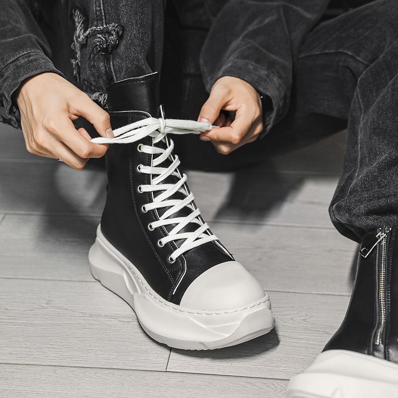 Martin boots high-top board shoes platform ruffian handsome niche high-end side zipper American locomotive boots L