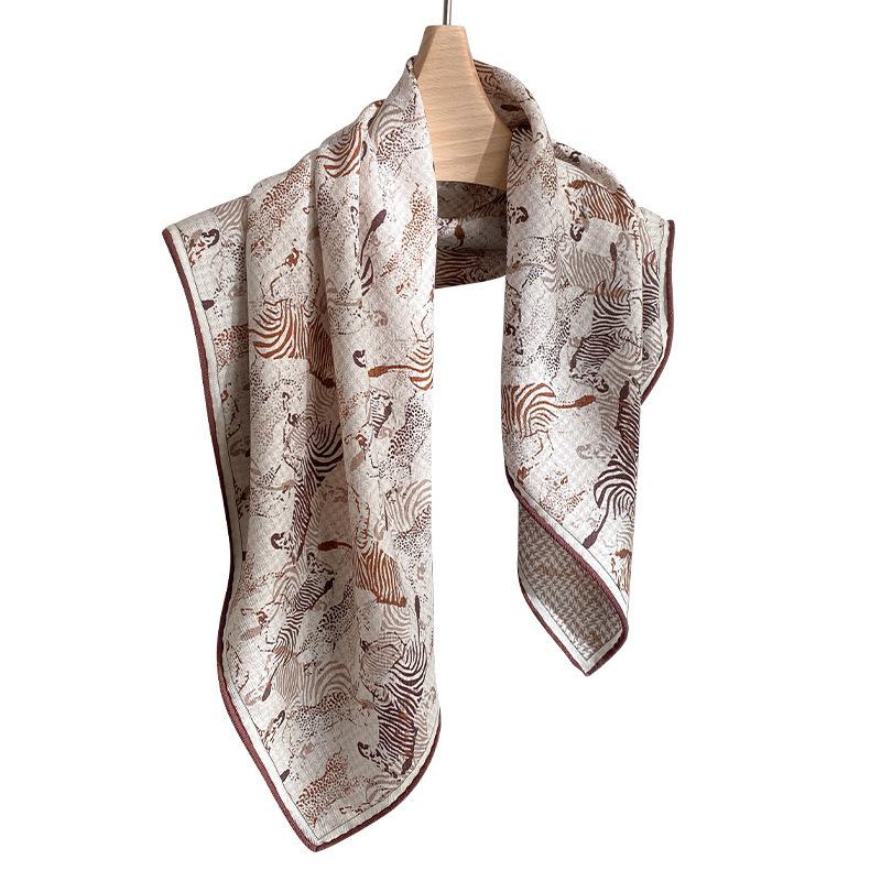 70% wool 30% Real Silk Scarf Women Shawls Wraps Foulard Scarves Pashmina Female Hijab Bandana bufanda Square elegant Kerchie