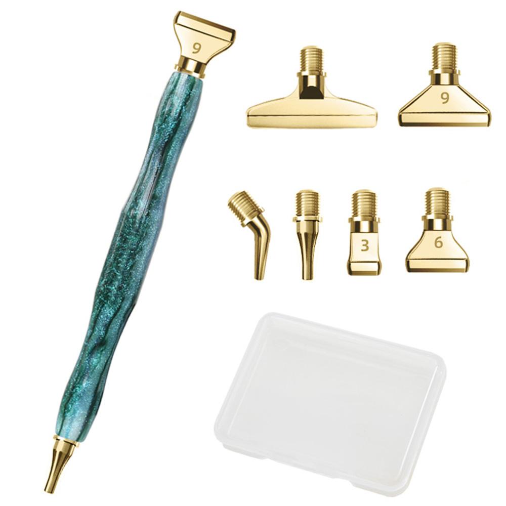 Caneta de Pintura com Diamantes de Resina 5D Fio Cabeças de Caneta de Metal de Reposição Canetas de Broca de Ponta Com Argila Adesiva Artesanato de Arte DIY Pintura com Diamantes