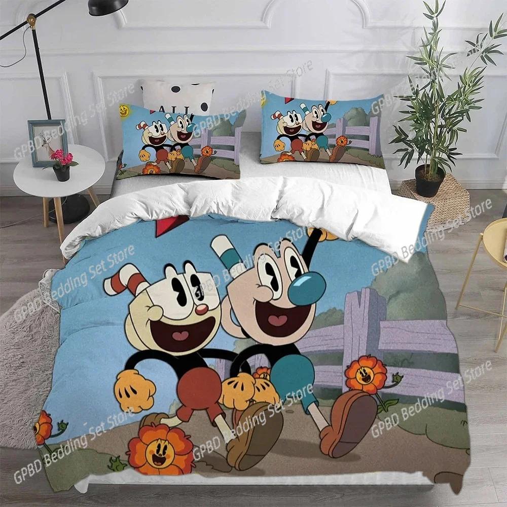 New Home Textiles Cartoon Cuphead Bedding Set Bedroom Soft Modern Bedspreads Comefortable Duvet Cover Quilt Cover And Pillowcase