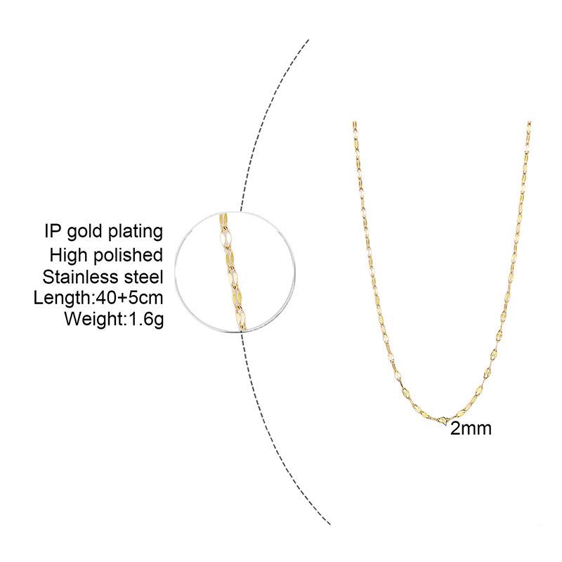 Foreign Trade Titanium Steel Women'S Stainless Steel Necklace, Chain Women'S 18K Gold Pigment Chain, Jewelry
