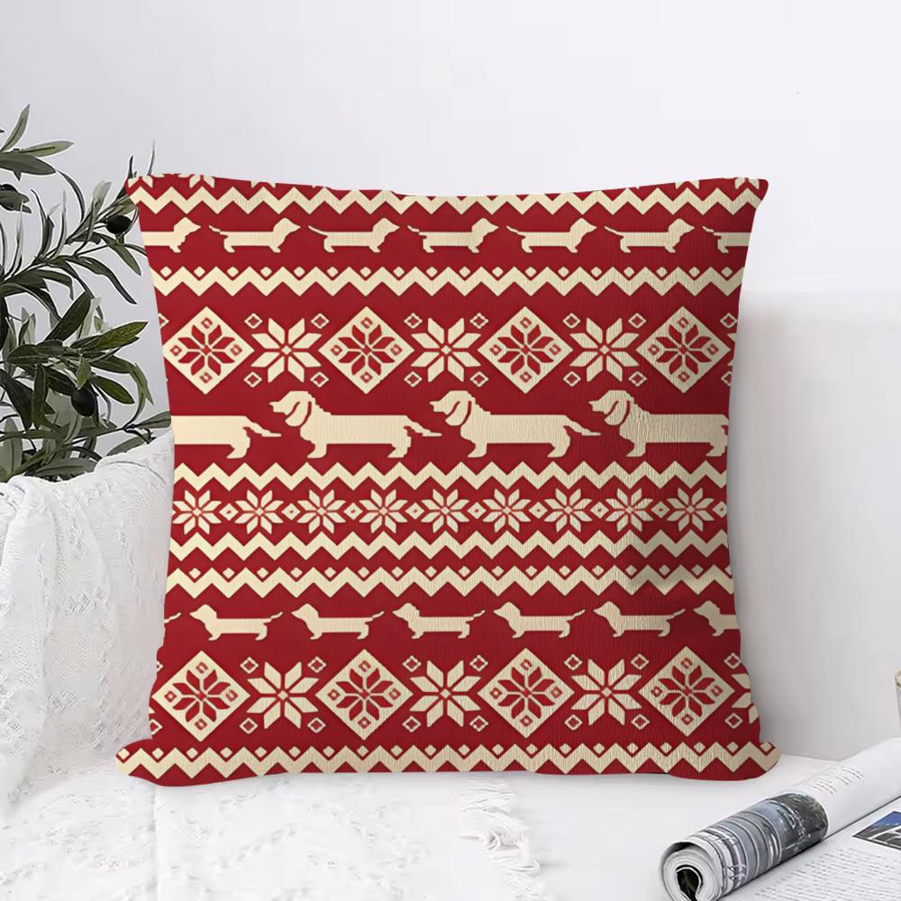 Weihnachten Entzückender Rentier Kissenbezug Quadratisches Kissen Schlafzimmer Sofa Freizeit Komfort Kissen Wohnzimmer Heimdekoration