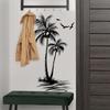 Tropikalne Naklejki Ścienne z Drzewem Kokosowym i Ptakiem, Samoprzylepne Kreatywne Naklejki do Dekoracji Ściany Wejściowej