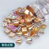 100g Mixed Mosaic Pieces Assorted Color Square Glitter Glass Mosaic Tiles for DIY Crafts Supplies Blue Purple Green Arte