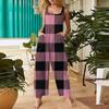 Women's Casual Jumpsuit Sleeveless Gradient Stripe Printed Cotton Jumpsuit