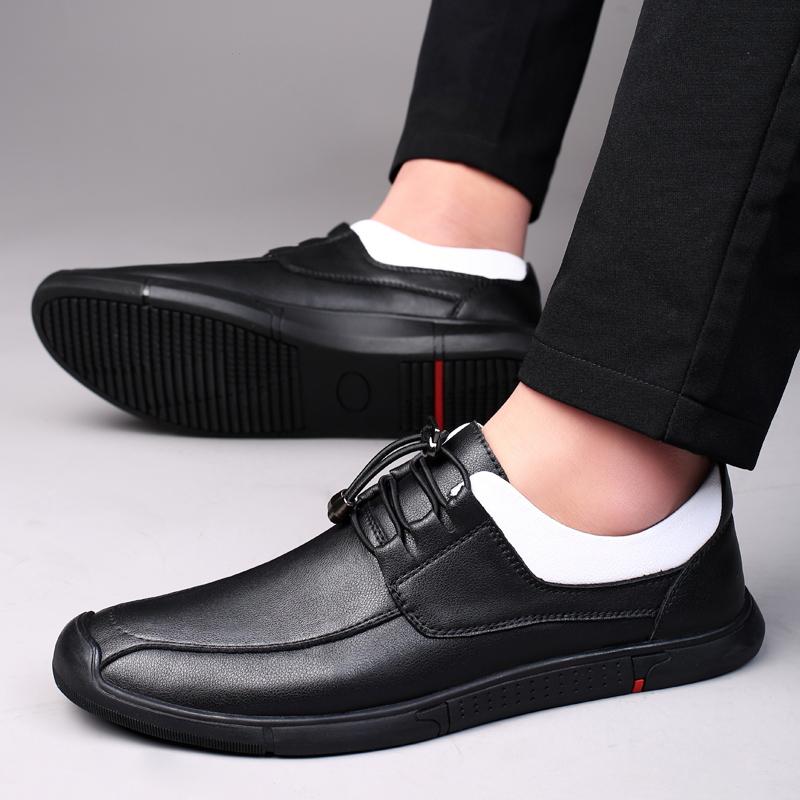 2024 Breathable Leather Loafers Men's Summer Shoes Driving Shoes Skateboard Casual Sneakers Sneaker Hand-stitching Their Flat