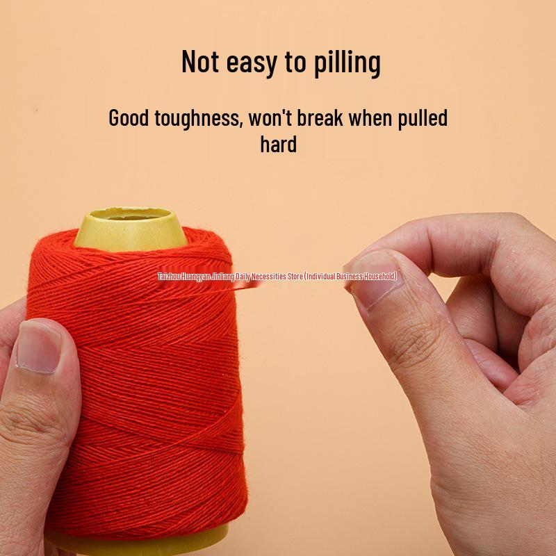 Quilting Needle & 3-Ply Extra Thick Cotton Thread Ball for Handmade Sewing & Mending - White, Large Roll