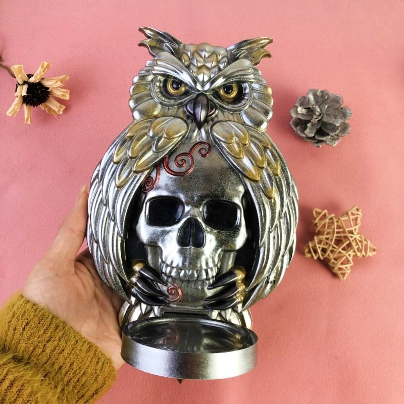 Stampi Portacandele Gufo e Teschio Creativi Decorazione Murale Silicone Stampo Porta Candela per Realizzazione Fai da Te Portacandele