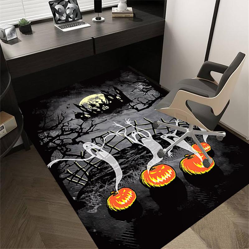 1pc Halloween Ghosts Themed Rug for Home Decor, Non-slip Office Carpet, Chair mat, Outdoor Mat, Christmas and Halloween gifts-0731077
