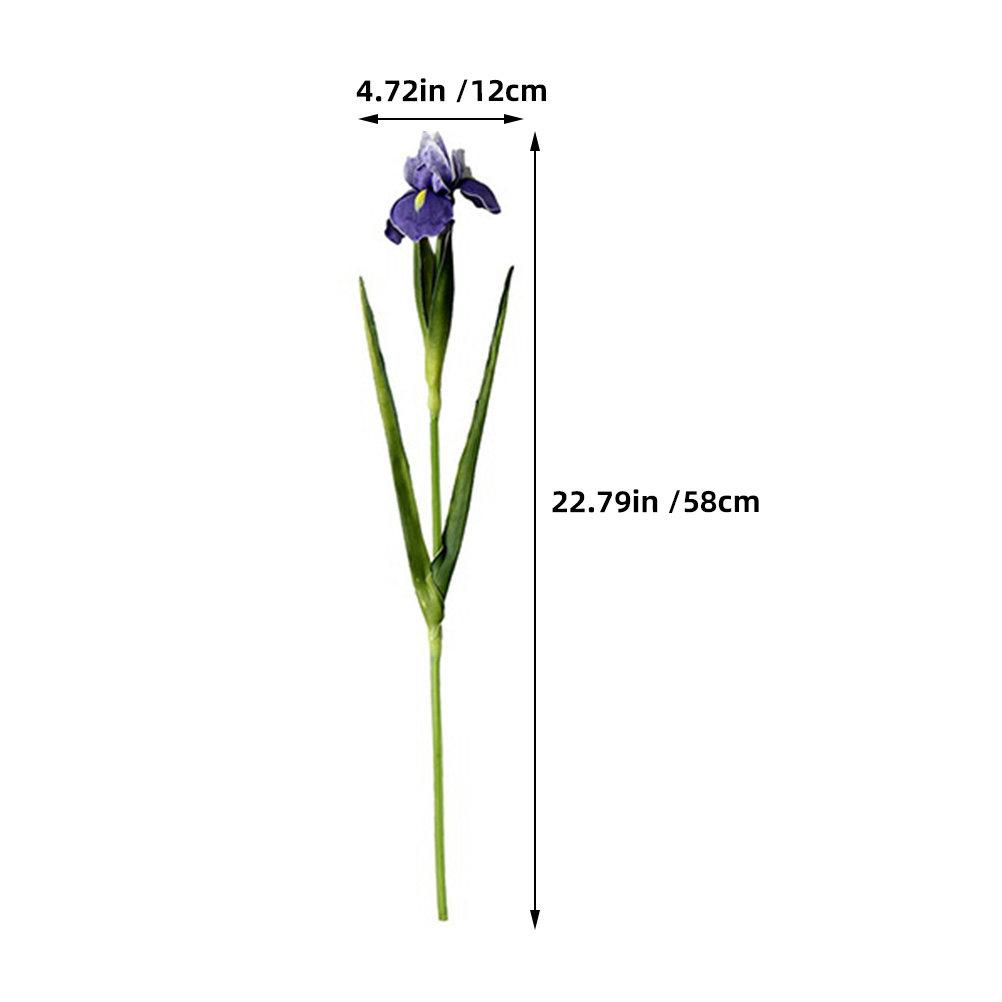 

1Pcs Smooth PU Iris Flower High Detail Simulation Artificial Flower with Flexible Plastic Stem Wedding Decoration Party Garden фиолетовый