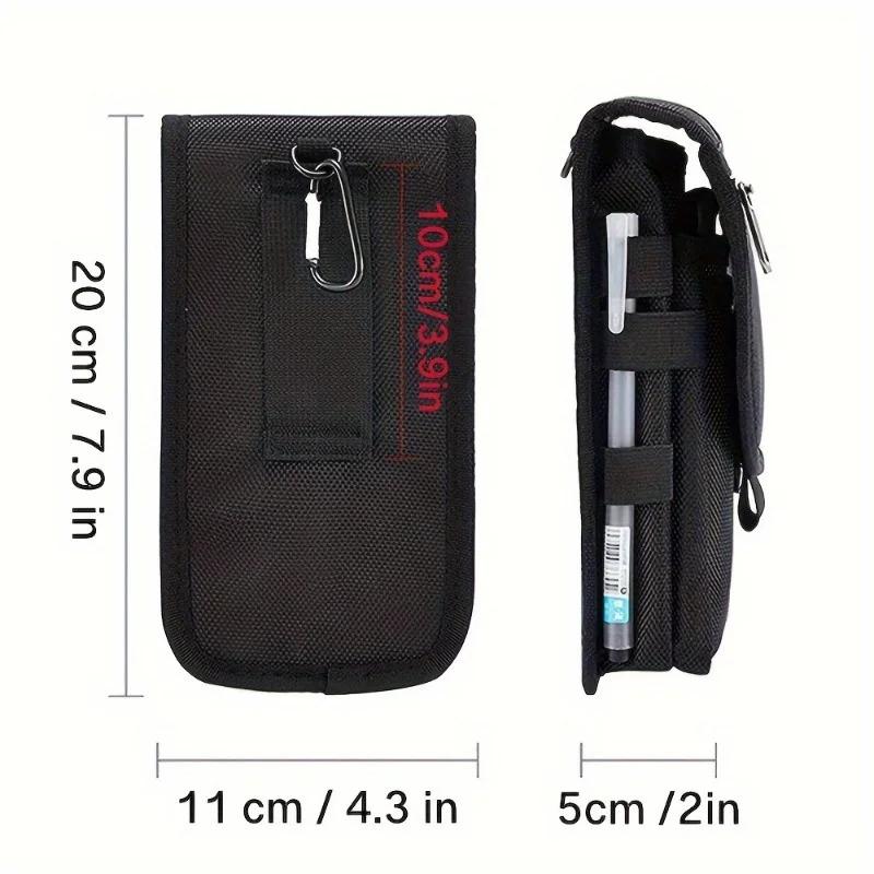 Borsa per cellulare multifunzionale da 6,3 pollici in tessuto Oxford con tasca e cintura porta cellulare Custodia Borsa da esterno da uomo per iPhone 16 15