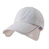Summer Sun Hat with Long Brims for Protection Open Top Design Ponytails Adjustable Strap for Men Women & Kids  Light Gray