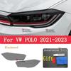For Volkswagen VW POLO  Accessories Pre Cutting 2Pcs Car Headlight Protective Film Headlamp Transparent Black TPU Sticker