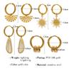 Fashion Gold Non-Fading Stainless Steel Earrings Mangxing Simple Titanium Steel Earrings Women