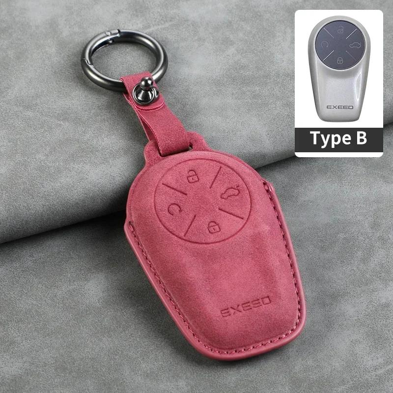 Leder Autoschlüssel Hülle Abdeckung Schale Fob für Chery EXEED LX TXL AtlantiX ET ES VX Auto Schlüsselanhänger Halter