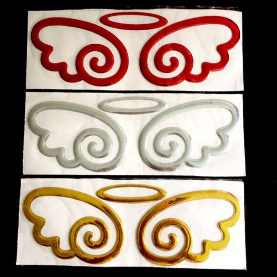 Car Styling Lovely 3D Angel Wings Sticker Vehicle Body Logo Decal Decoration