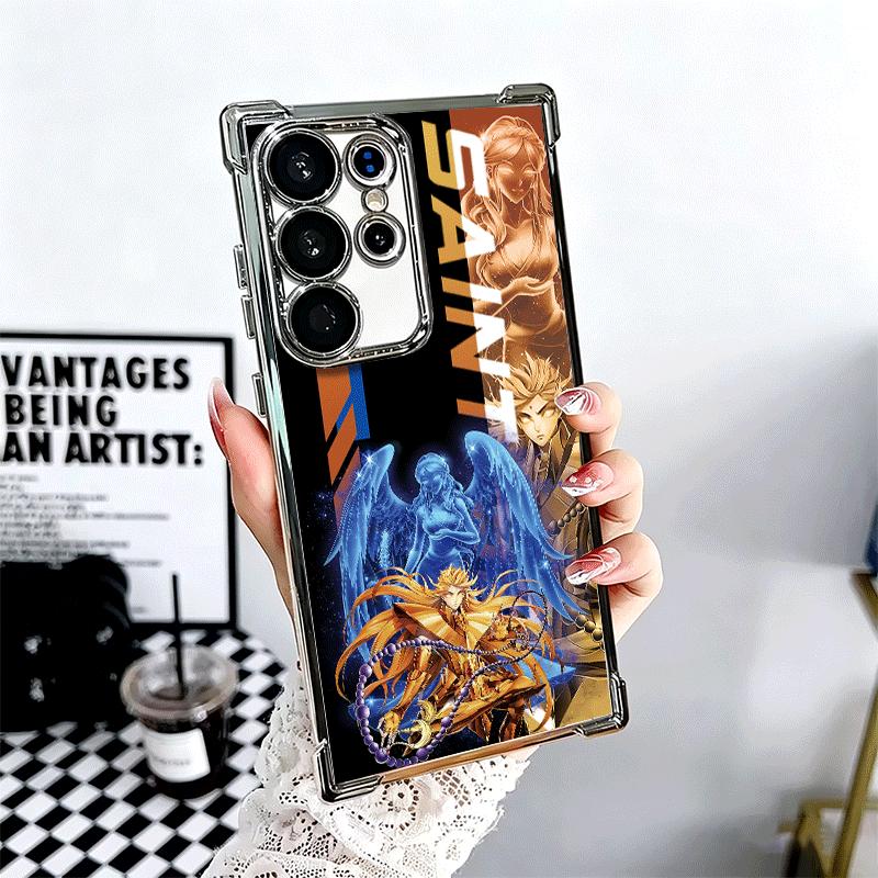

Anime S-Saint S-Seiya Soft Phone Case For Samsung Galaxy S26 Ultra S25 Edge S24 FE S23 Plus S22 S21 + S20 Plating Anti-Fall Fund Samsung S26 Plus