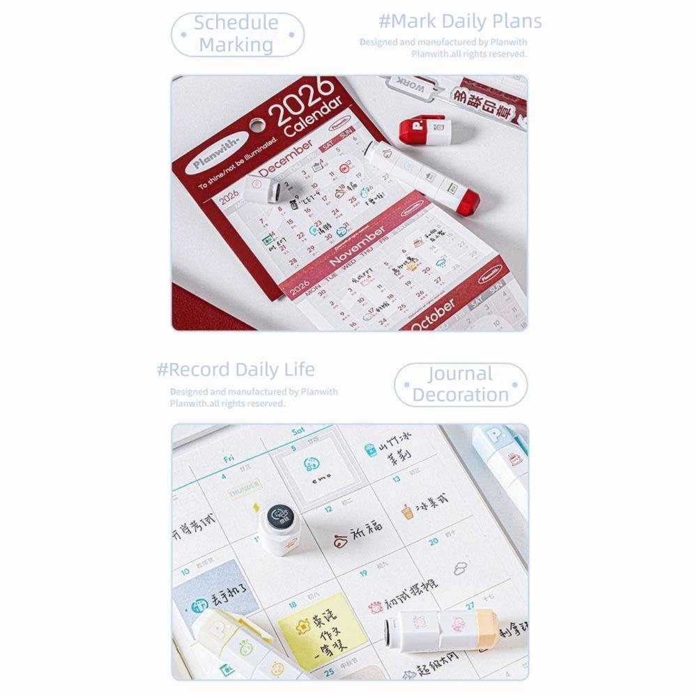 Multi-Head Arrival Cute To Do List Journal Stamp Portable Stamp Mark Cute Diary Seal Kids Gift