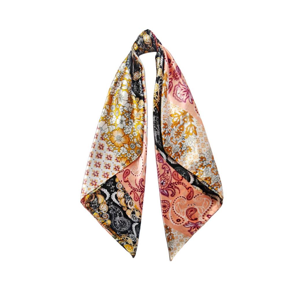 90cm Trendy Paisley Silk-Style Headscarf for Women - European American Design