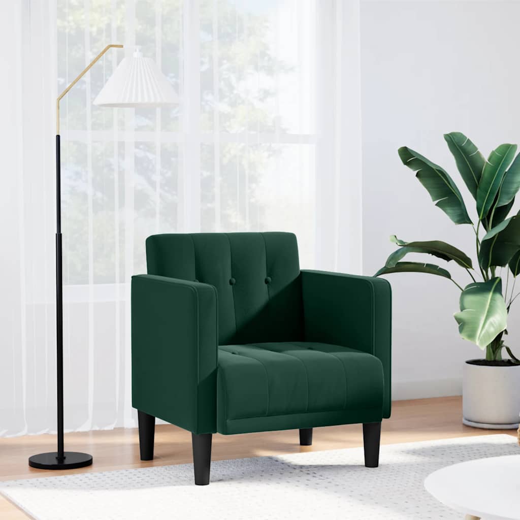 Armchair with Armrests Dark Green 53 cm Velvet