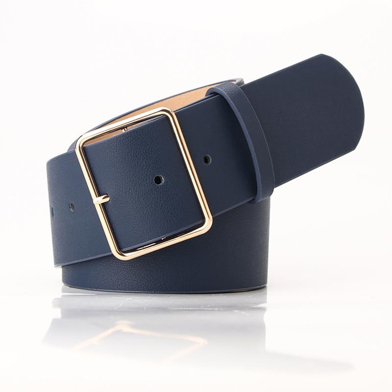 Fashion Ladies Leather Waist Belt With Square Buckle For Casual And Office Wear